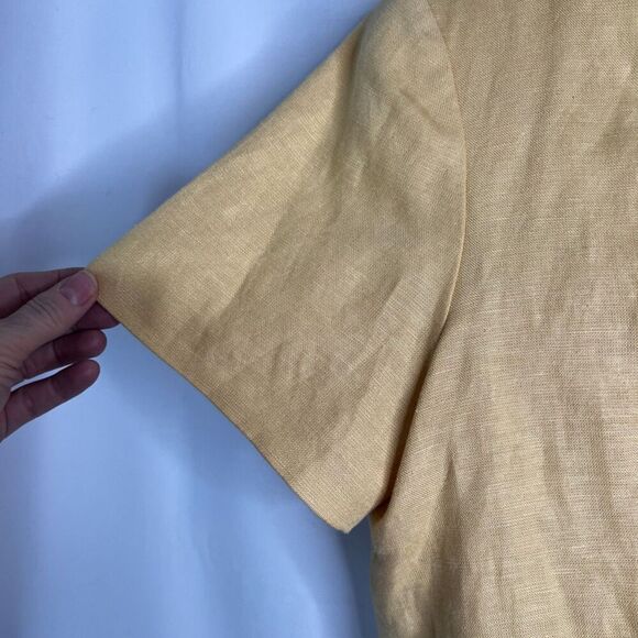 Talbots Vintage Yellow 2 Piece Set Sheath Dress & Blazer Linen Blend Size 10 - Picture 6 of 11